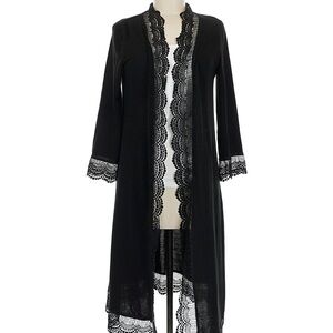 Boutique Long crochet trim Cardigan